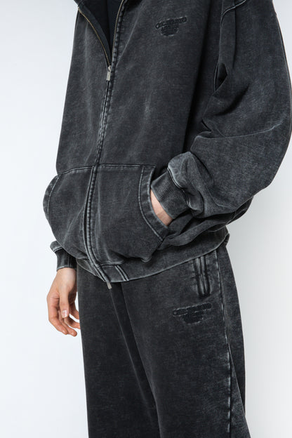 CDL Acid Wash Zip Hoodie