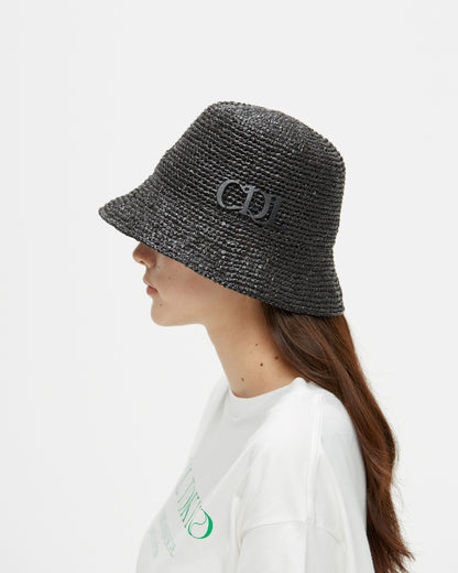 CDL Synthetic Raffia Bucket Hat
