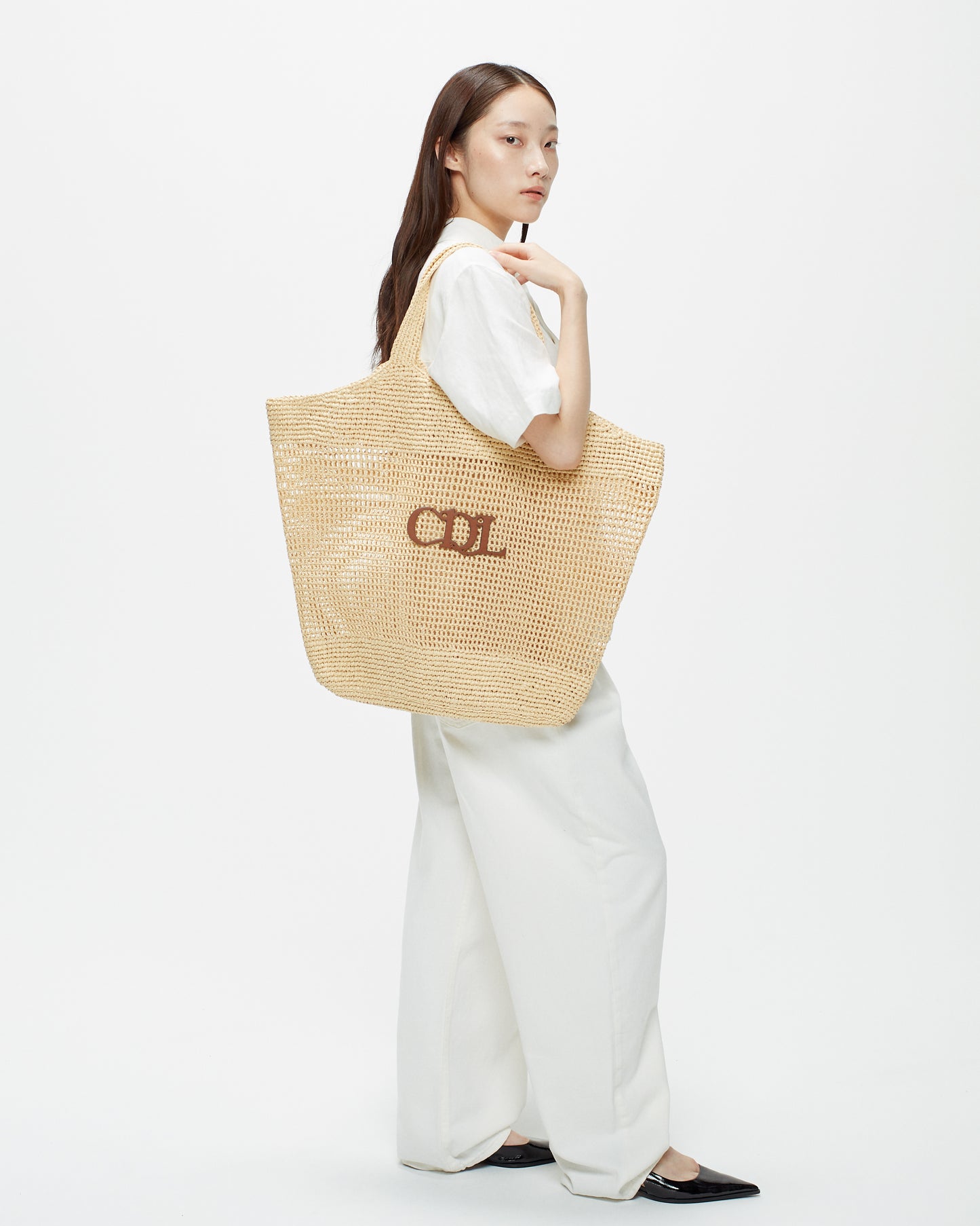 CDL Synthetic Raffia Tote Bag