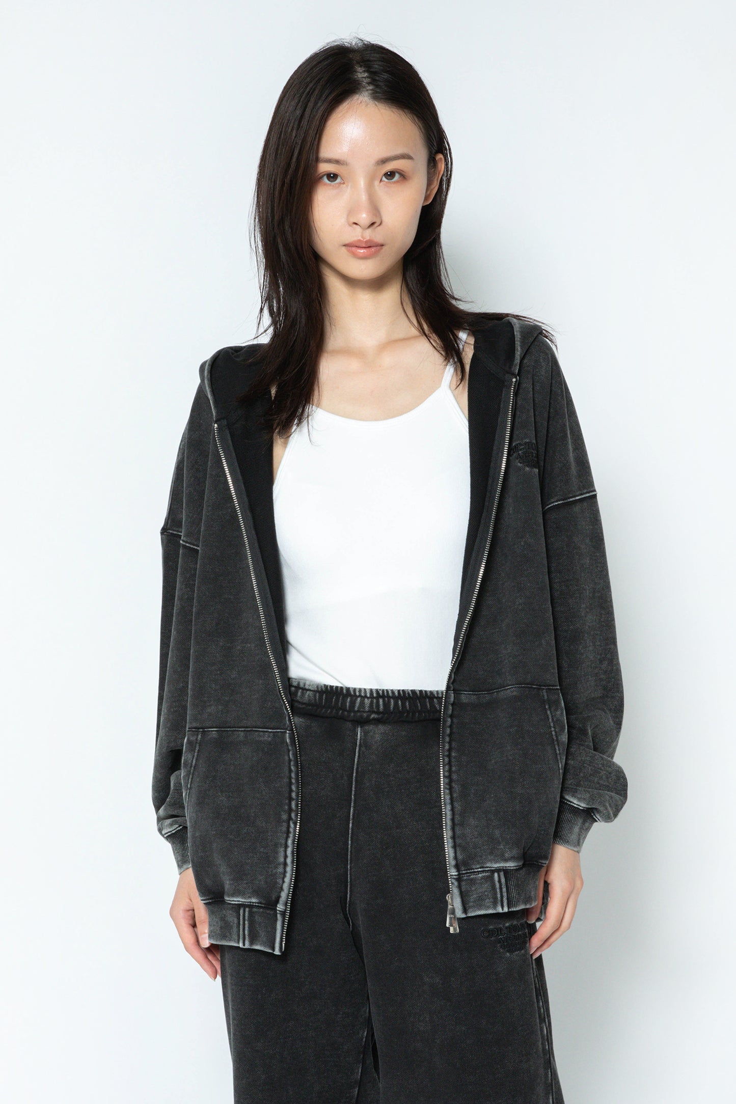 CDL Acid Wash Zip Hoodie